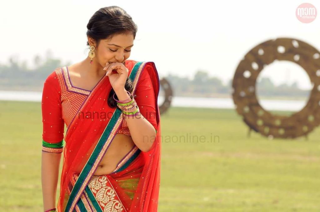 sexy plumpy-navel show-actress-Lakshmi-Menon-Latest-Photos-bust waist hip-sizes-34-26-35 Inches