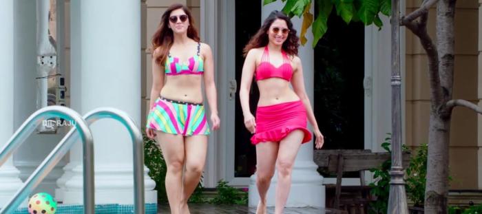 F2 - Fun - Frustration actress tamannah-bhatia - mehreen pirzda sexy hot thunder thighs show swimming pool stills